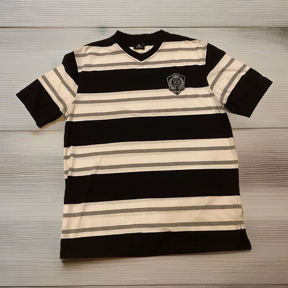 Red Ape Men's Polo‎ Shirt Chest Insignia V-Neck Pullover Sz L